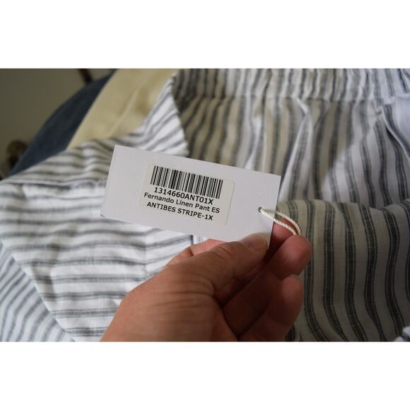 NWT Reformation Fernando Linen Wide Leg Pant in Black and white stripe - Picture 3 of 7